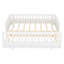 Lit plateforme simple avec garde-corps, structure de lit simple en bois massif, peut être converti en lit plateforme double, blanc-564133115