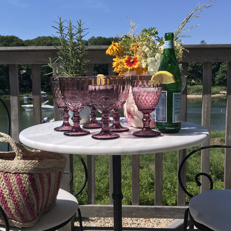 Ensemble de verres à pied 10 onces, Rose