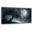 Grande peinture murale sur toile, paysage de lune, impressions sur toile, décor de nuit moderne au clair de lune, arbre sombre, images foncées, décoration murale, salon, salle de bain, salle de bain, esthétique 20 po x 40 po