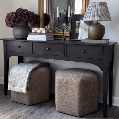 French style retro black console table