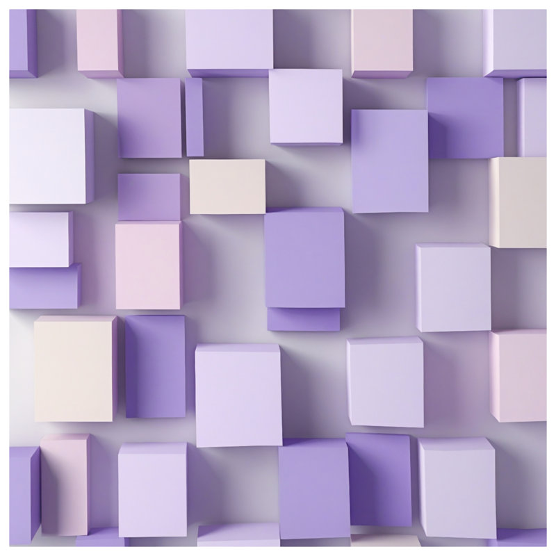 Purple Lilac Cubes Comforter, Queen