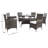 Alixs 6 - Person Wicker Patio Dining Set with Round Table , Cushions Included-1481471191
