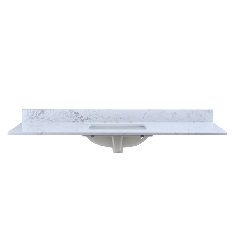 48'' Single Bathroom Vanity Top in White with Engineered Composite Stone Countertop