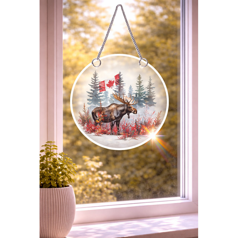 Décoration de fenêtre orignal - 4 po, H 4 po x l 4 po