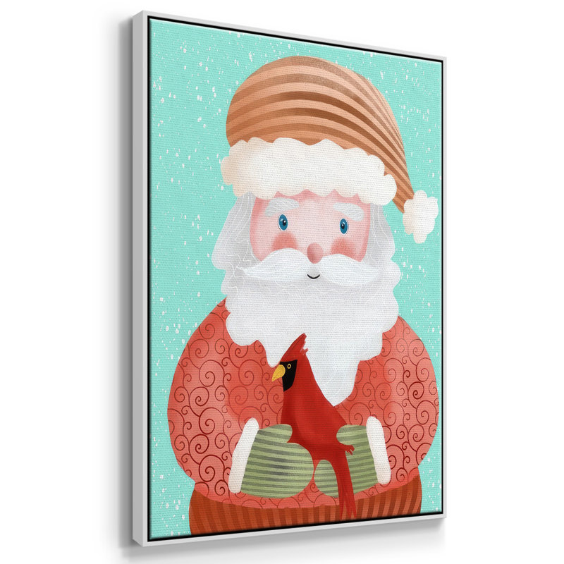 Santa Pack I, reproduction d'art sur toile, H 25 po x l 17 po x P 1,5 po, Blanc