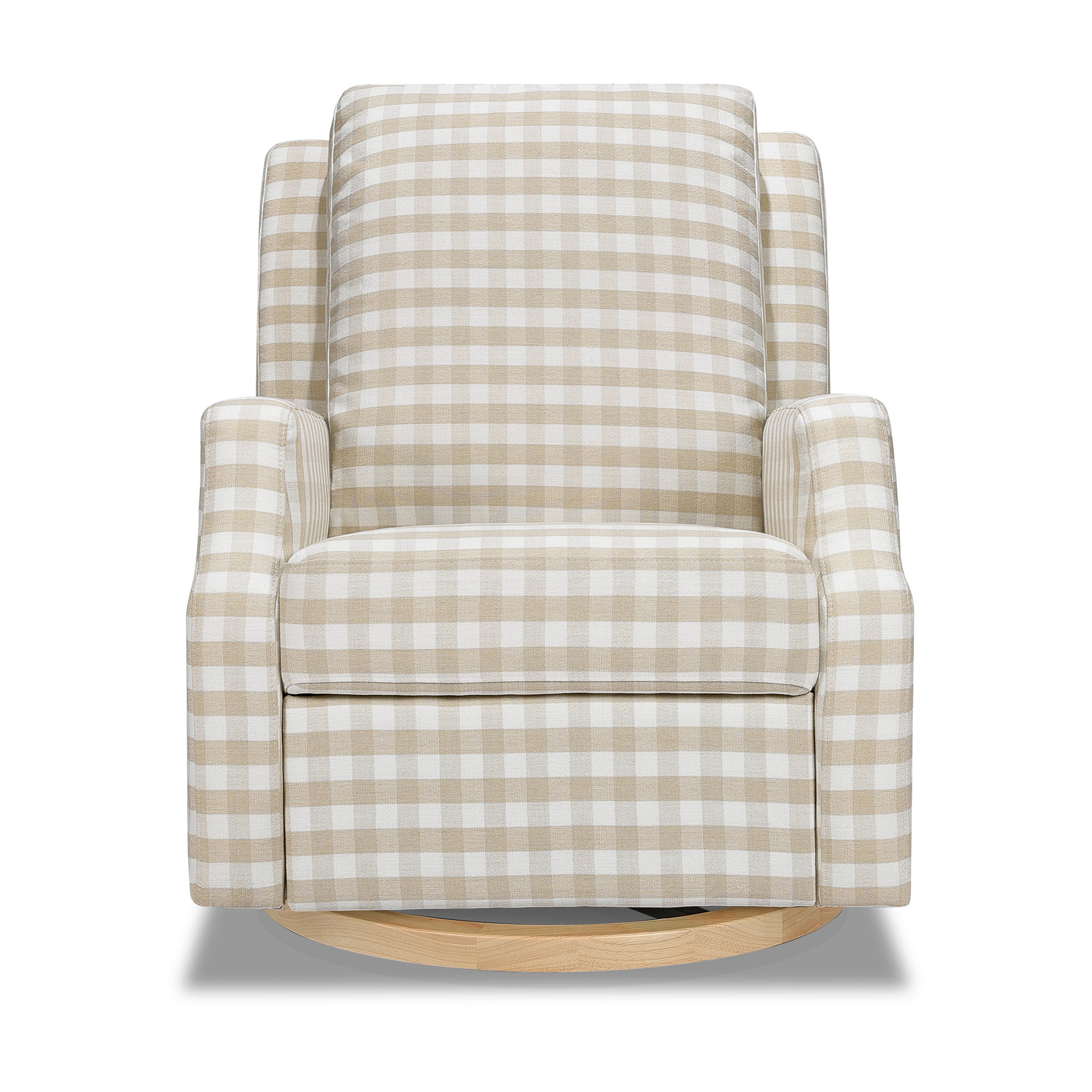 Crewe Recliner and Swivel Glider, Tan Gingham Polyester Blend