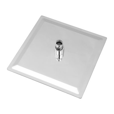 Tête de douche carrée 8 pouces en chrome, acier inoxydable 304 avec buses en silicone, fixation murale ou au plafond