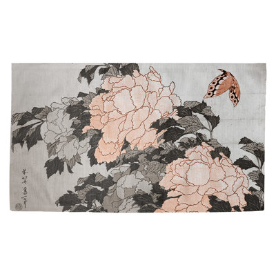 Paillasson d’intérieur à pivoines et papillons