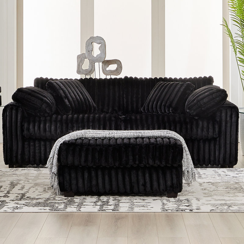  24550 Upholstered Sofa, Mondo Black