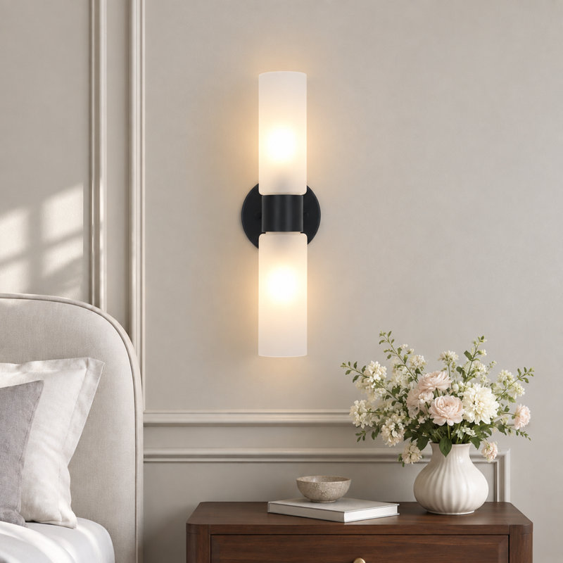 1- Light Dimmable 16.1'' H Armed Wall Sconce, Matte Black