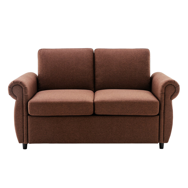 57.63'' Linen Sofa Bed Futon Chair Convertible Futon Foldable Couch