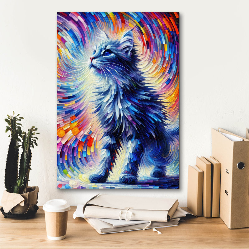 «Nice Kitty» par Rich Monet, art mural sur toile, H 26 po x l 18 po x P 0,75 po