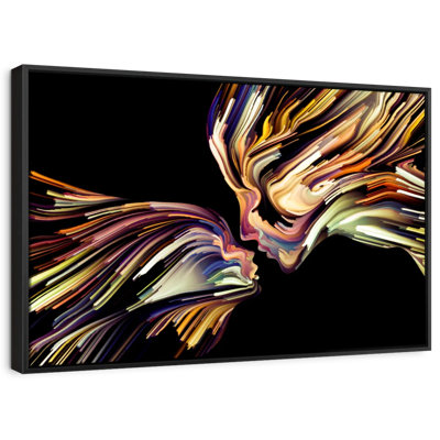 " Mother And Daughter Silhouette I Canvas Print "