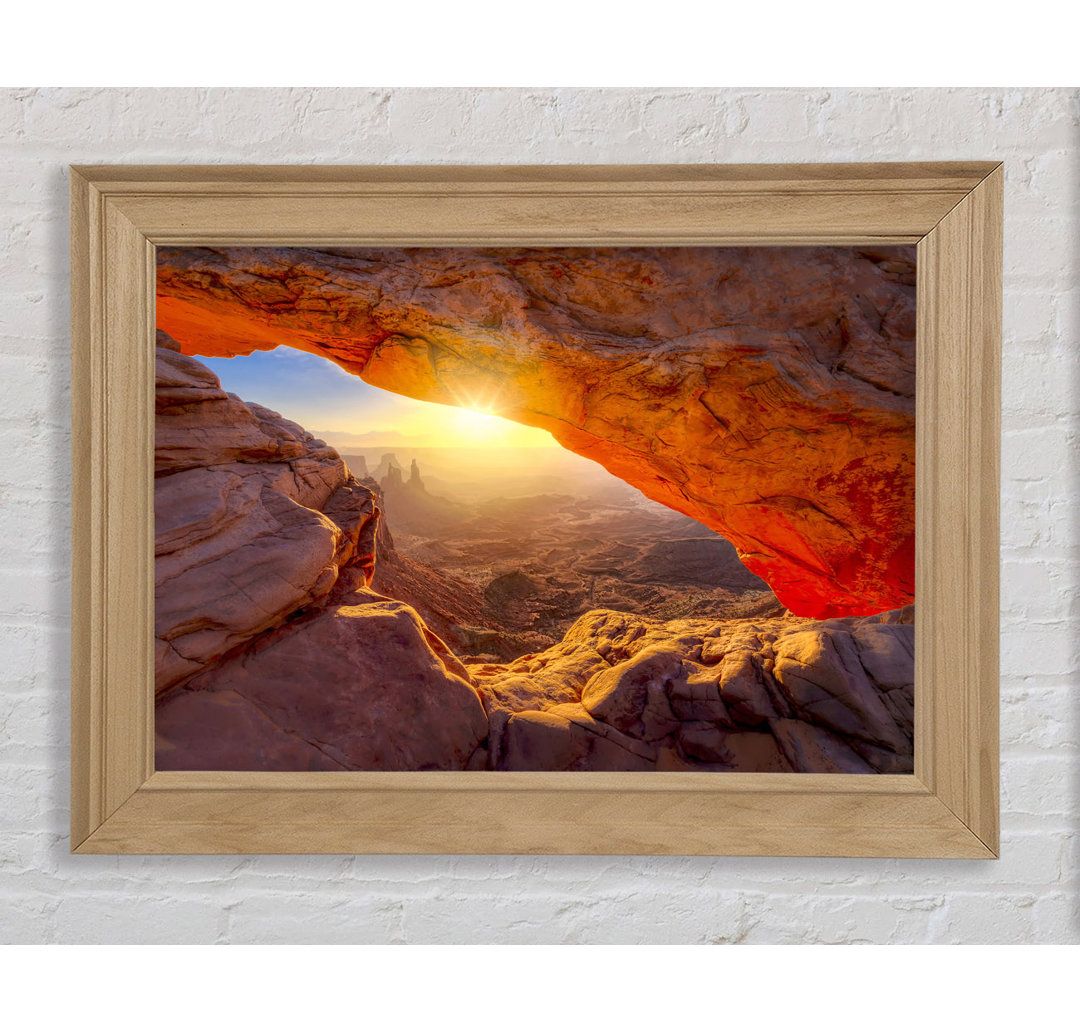 Sun Burst Through The Red Rock Canyon - Einzelne Bilderrahmen Kunstdrucke