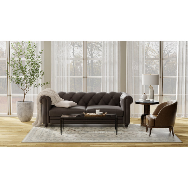 Karina Hand Knotted Wool Ikat Area Rug in Beige/Dash Gray, Runner 2'6" x 8'