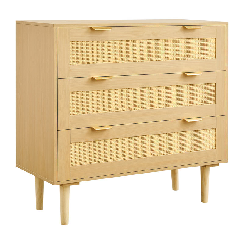Commode 3 tiroirs en rotin