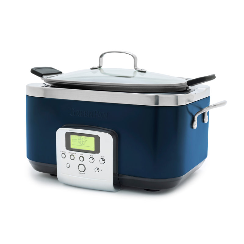GreenPan Elite Ceramic Nonstick 6-Quart Slow Cooker, Oxford Blue