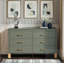 Commode double 6 tiroirs avec style Mid-Century et structure en bois massif-549235884