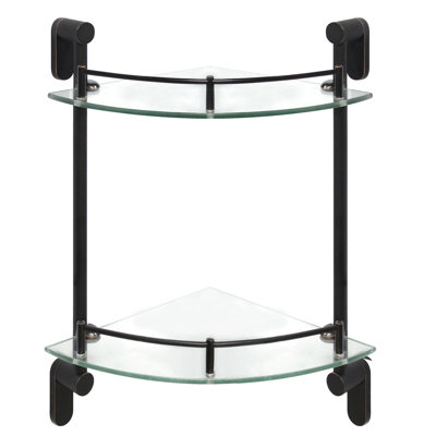 Azahara 2 Piece Corner Metal and Glass Corner Shelf