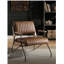 Chaise d'appoint cacao et fer mat avec pieds en métal