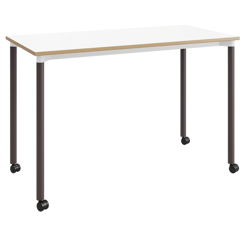 Bureau Spright, Mobile, Café noir, Blanc designer / bord en bois