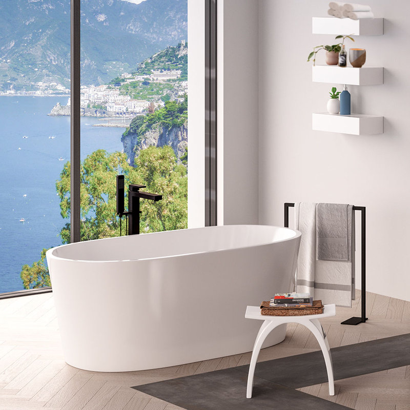 Ovale Accent Stool, Gloss White