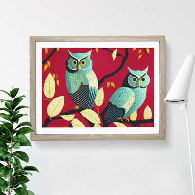 Art Deco Owls - Single Picture Frame Print
