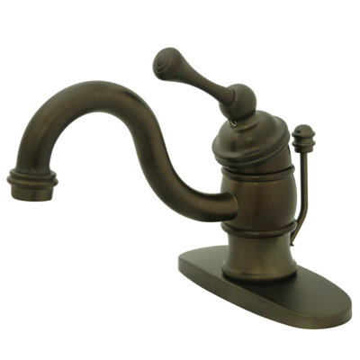 Kingston Brass Victorian Single-Handle 1-Hole Deck Mount Bathroom Faucet with Plastic Pop-Up