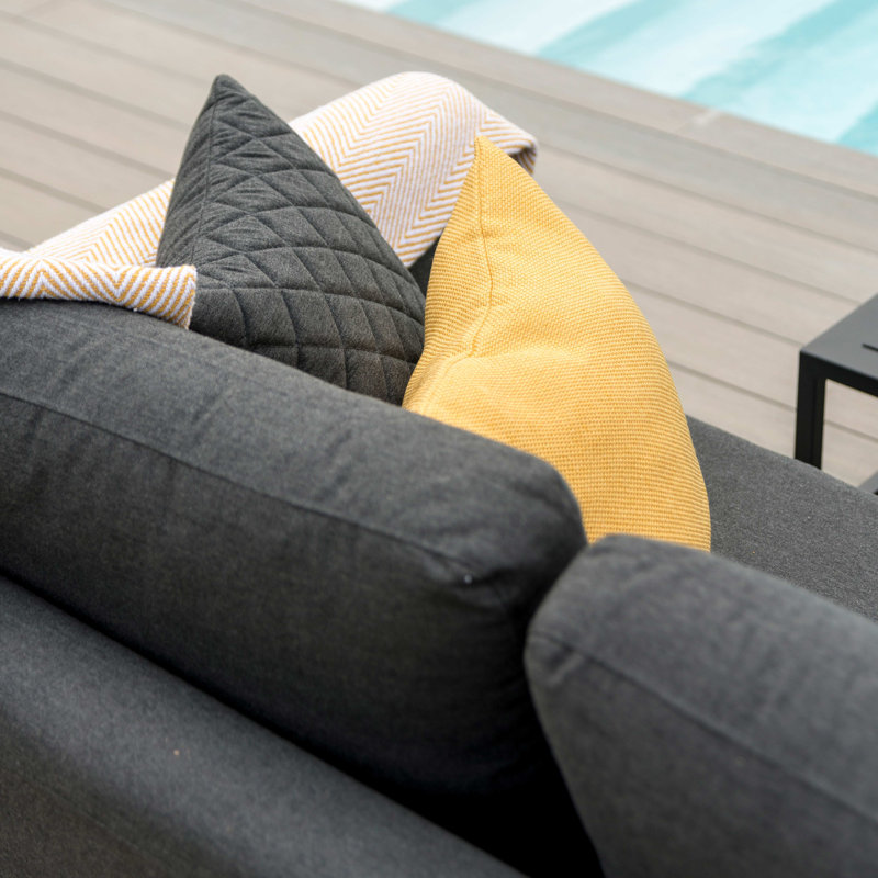 Boisdale Outdoor Fabric Chaise Sofa Set, Charcoal, Black