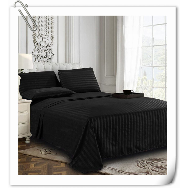 Quilts Machine Woven Quilt, Black Striped