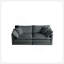 Canapé pour causeuse moderne en tissu de grande taille à 2 places avec 4 coussins, chenille grise-118043433