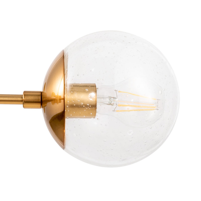 Satin Gold 5-Light Sputnik Chandelier with Clear Glass Globes
