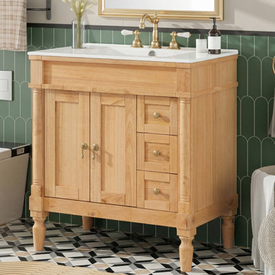 30'' Bathroom Vanity With Ceramic Top