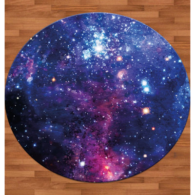 Tapis bleu foncé en polyester 4 pi 11 po Edell