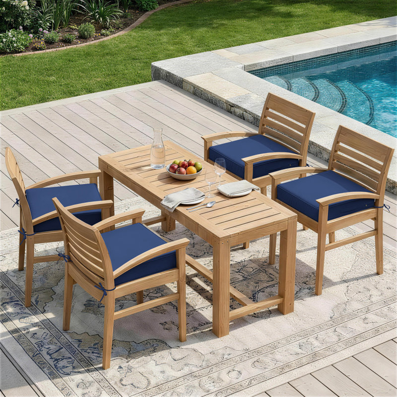 Outdoor 4'' Non-Slip Patio Chair Cushion Cover With Portable Carry Handle., Blue, 4", 19" W x 19" D