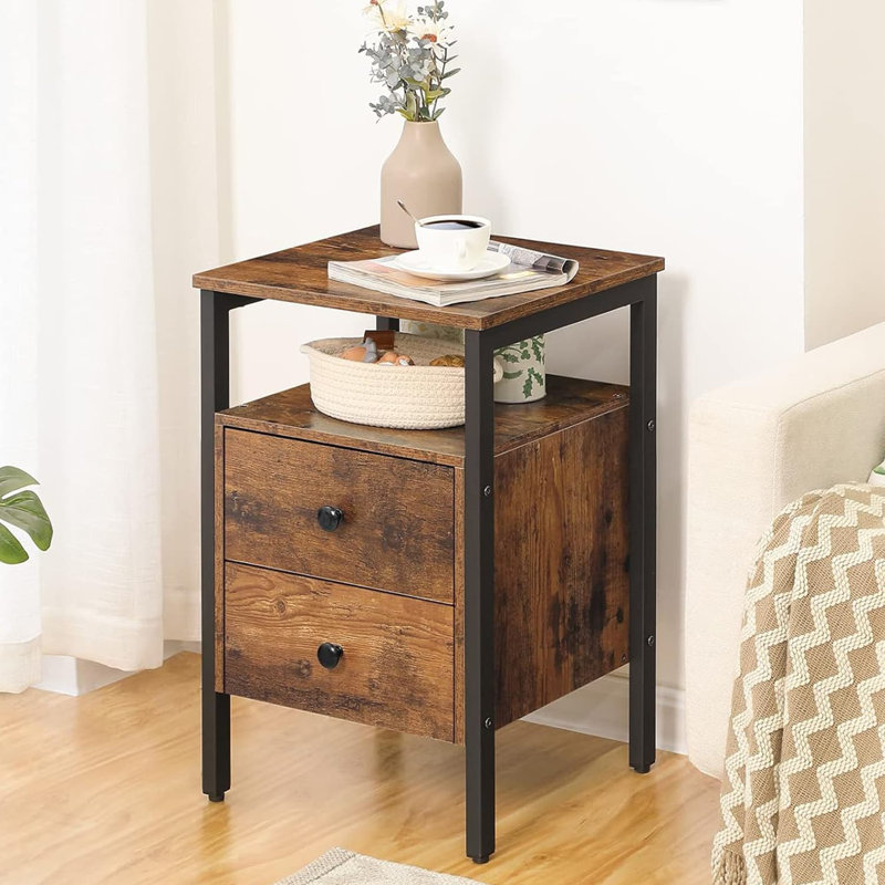 Beleta 40cm W Metal Bedside Table