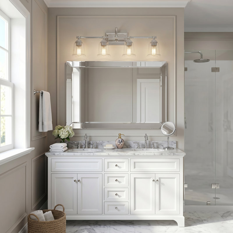 Nicholas 4-Light Polished Chrome Vanity Light, Polished Chrome