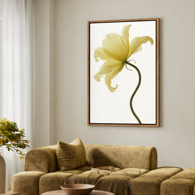 Art mural encadré, impressions florales jaunes pour chambre à coucher - 16 po x 24 po