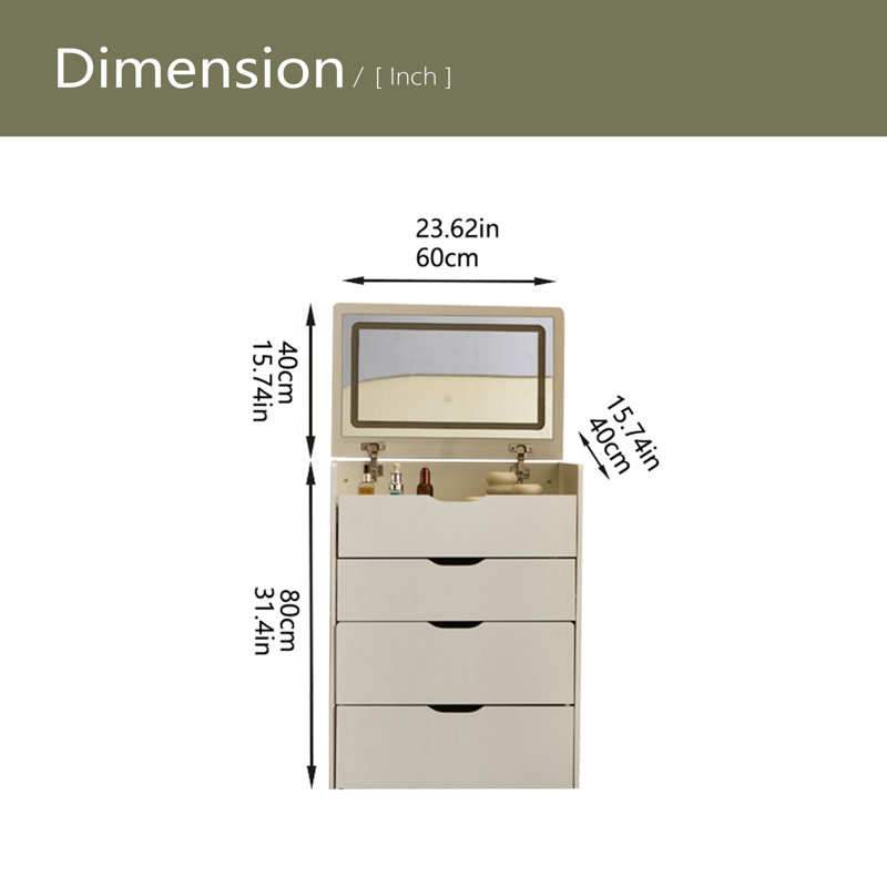 Bureau de meuble-lavabo 3 en 1 avec miroir et lumières, petit ensemble de bureau de meuble-lavabo avec plateau en verre visible, 3 tiroirs, banc de rangement, miroir d'éclairage 3 couleurs, convient au petit bureau de meuble-lavabo