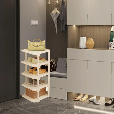 Rack Shoe Organizers For Closet Plastic Shoe Storage Box For Entryway Living Room Sturdy Stackable Sneakers Cabinet Bins