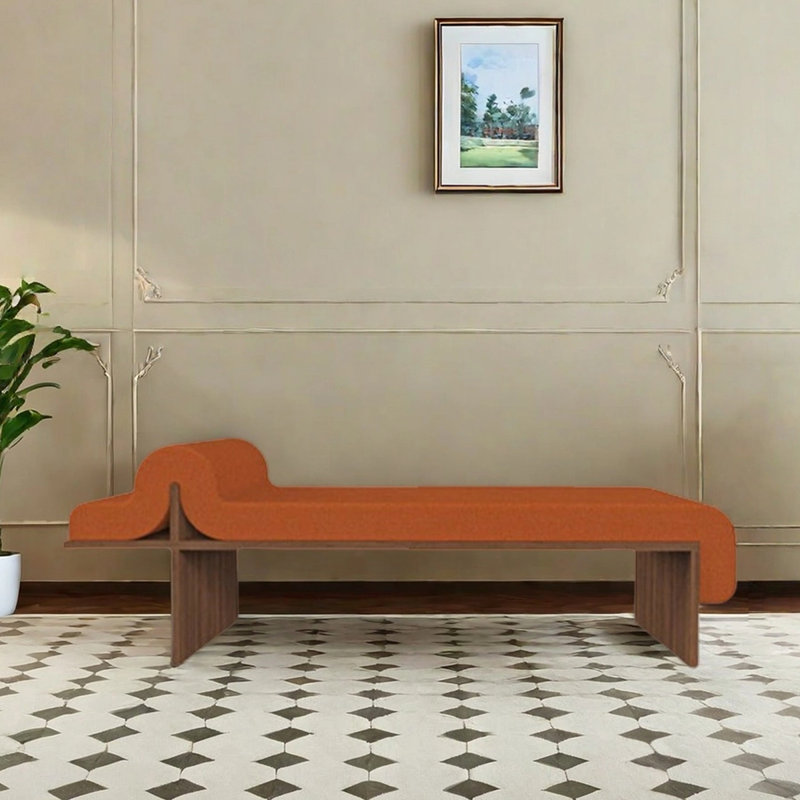 Banc avec siège souple en bois massif et aire de repos pour centre commercial, H 15,75 po x l 55,12 po x P 19,69 po