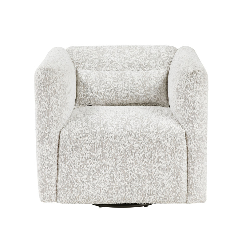 Fauteuil pivotant en tissu jacquard beige Modern Living