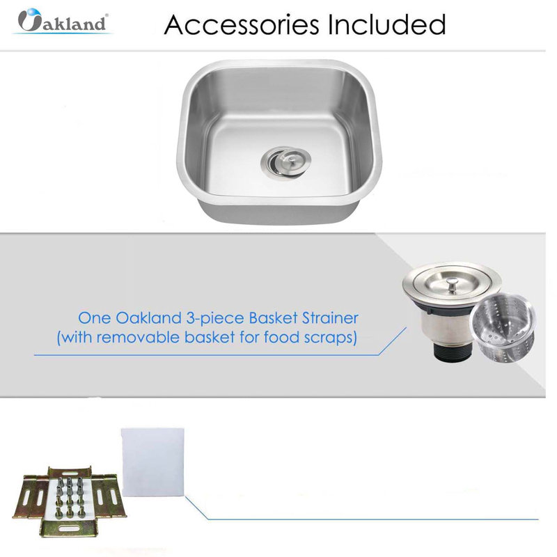 18.125'' L Undermount Stainless Steel Kitchen Sink