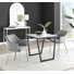 Table de salle à manger et chaises en mélamine effet marbre Carzon - Chaises de salle à manger en similicuir de luxe