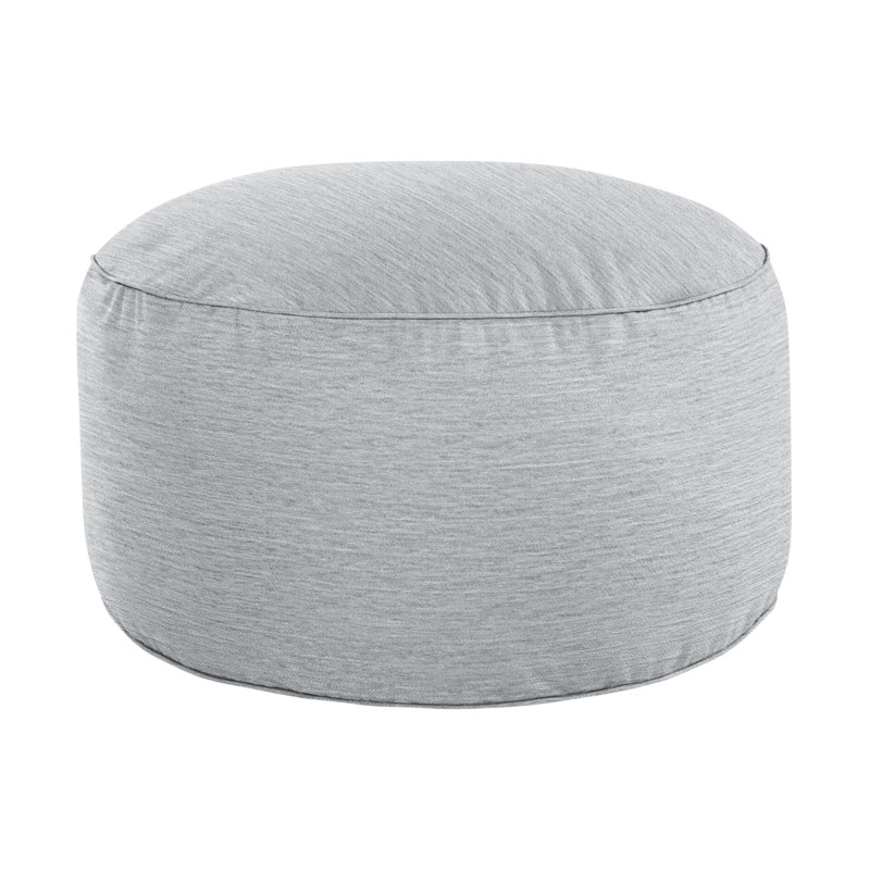Jahmad Upholstered Pouf, Silver 100% Polyester