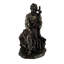 Statue d'Asclépios, dieu grec, en résine coulée, finition bronze et reflets rouges, 25 cm de haut.