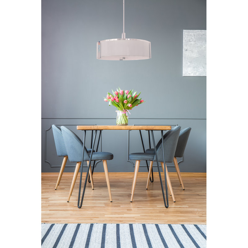 Lustre cylindrique unique et remarquable à 3 lumières Perkinson, H 13 po x l 20 po x P 20 po