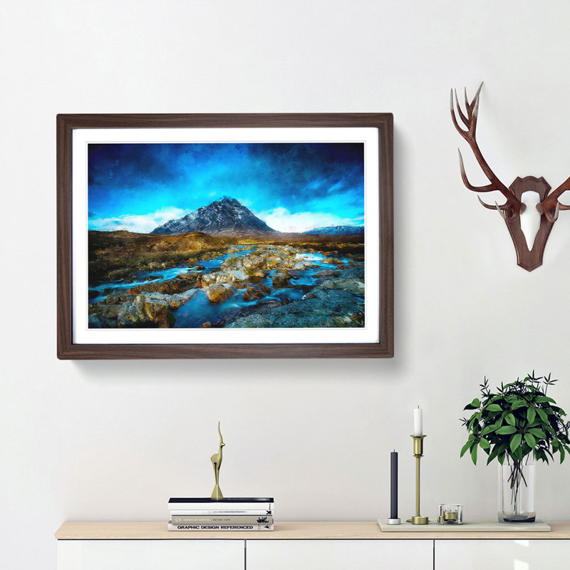 Glencoe in Scotland - Picture Frame Graphic Art Print, 62cm H x 87cm W x 2cm D, Walnut Framed