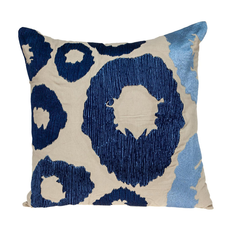 Parkland Collection Clove Beige Abstract 22" x 22" Cotton Decorative Throw Pillow