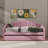 Twin-Size Upholstered Daybed With Pull-Out Bed, Plush Velvet Sofabed With USB Charging Stations